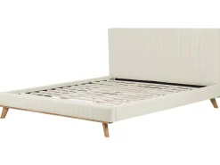 Outlet Łóżko Szenil TALENCE 180 x 200 cm Jasnobeżowy Łóżka Tapicerowane|Łóżka Podwójne
