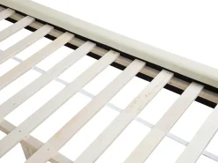 Outlet Łóżko Szenil TALENCE 180 x 200 cm Jasnobeżowy Łóżka Tapicerowane|Łóżka Podwójne