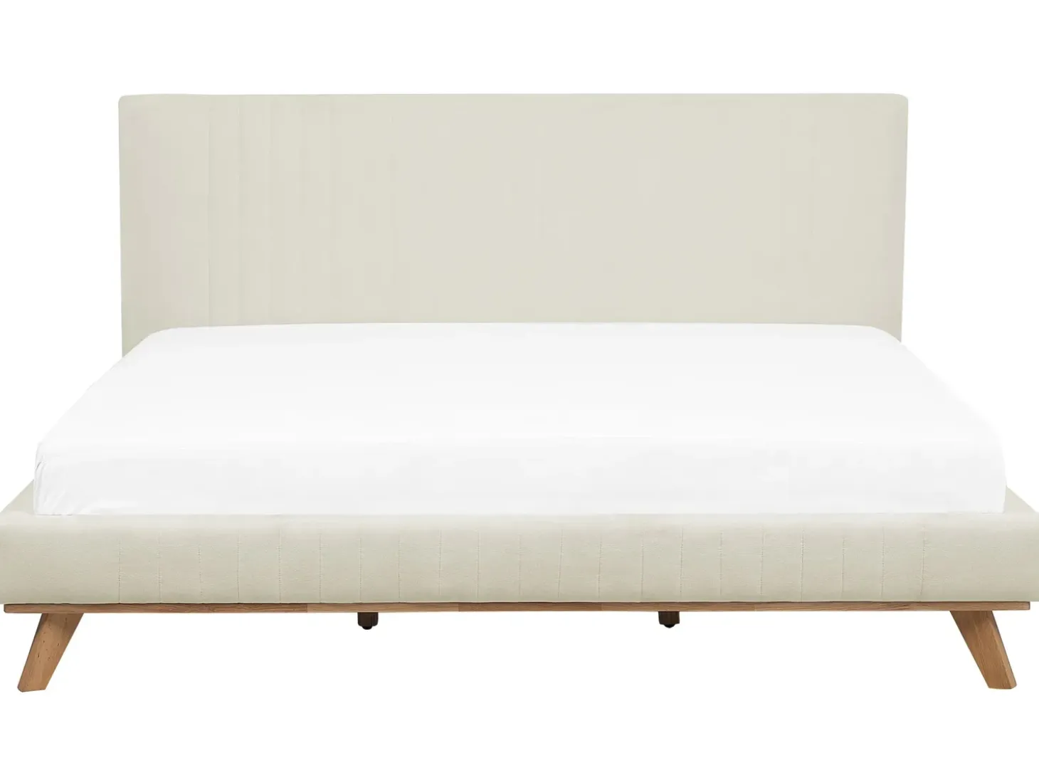 Outlet Łóżko Szenil TALENCE 180 x 200 cm Jasnobeżowy Łóżka Tapicerowane|Łóżka Podwójne