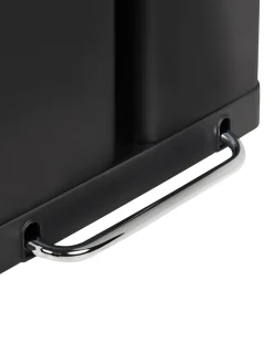 Kosz na śmieci z pedałem dwukomorowy 60 L ECOSORT Metal Czarny