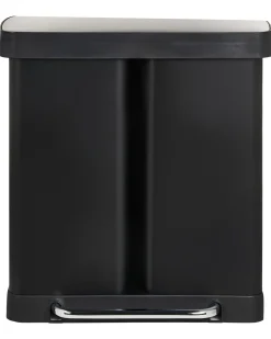 Kosz na śmieci z pedałem dwukomorowy 60 L ECOSORT Metal Czarny