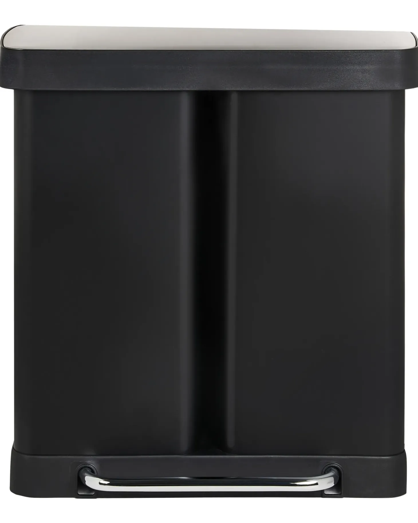 Kosz na śmieci z pedałem dwukomorowy 60 L ECOSORT Metal Czarny