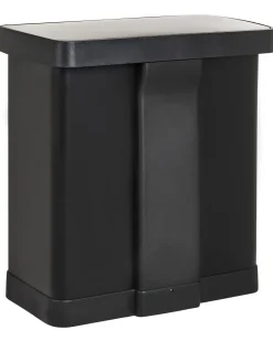 Kosz na śmieci z pedałem dwukomorowy 60 L ECOSORT Metal Czarny