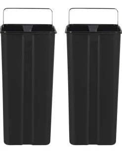 Kosz na śmieci z pedałem dwukomorowy 60 L ECOSORT Metal Czarny