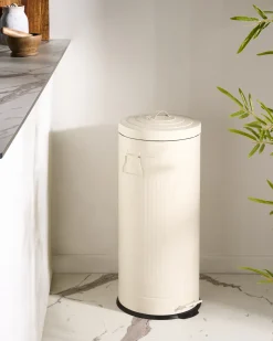 Kosz na śmieci z pedałem 30 L ECOAURA Metal Beżowy