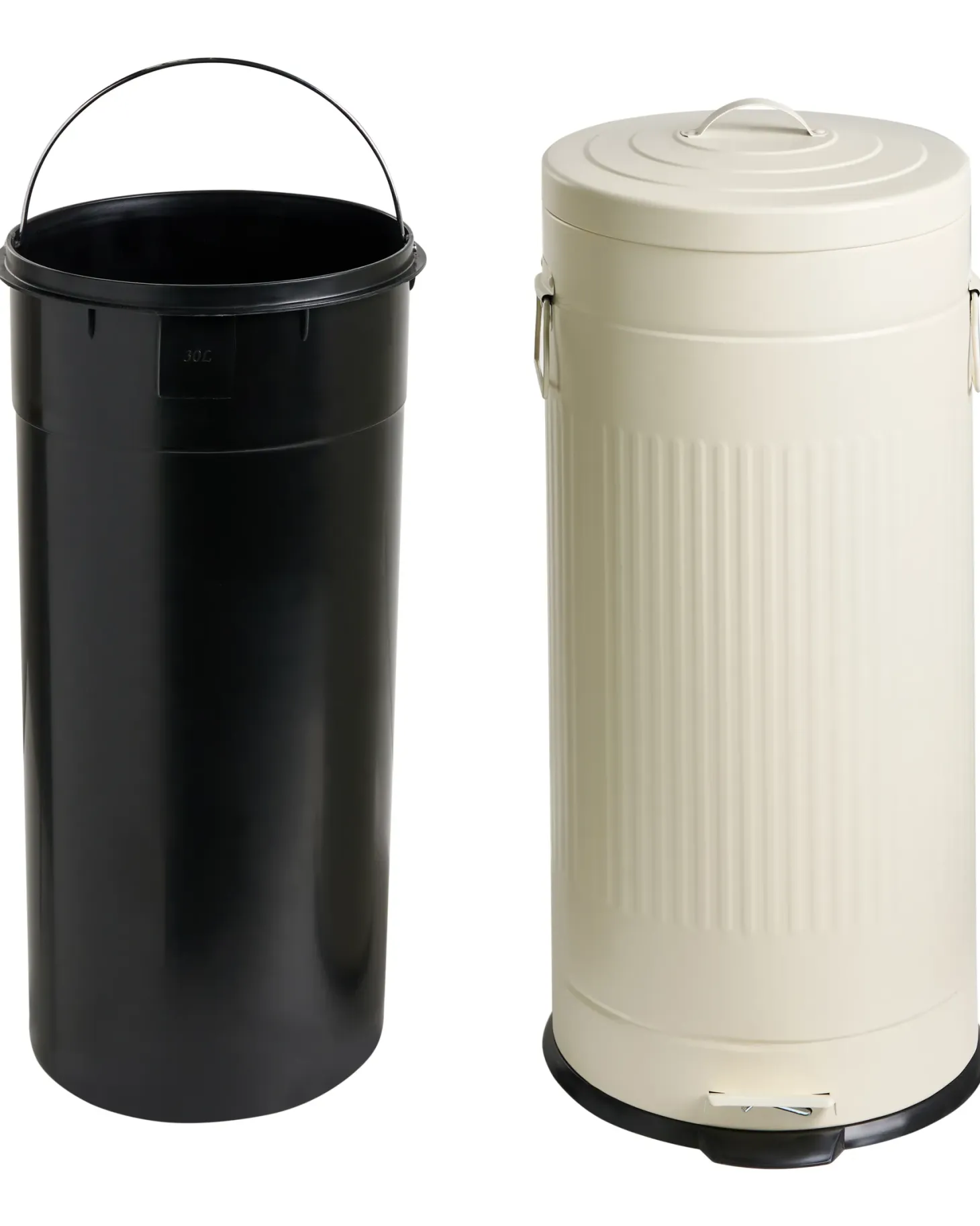 Kosz na śmieci z pedałem 30 L ECOAURA Metal Beżowy