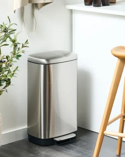Kosz na śmieci z pedałem 30 L ECOCOLLECT Metal Srebrny