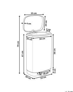 Kosz na śmieci z pedałem 30 L ECOCOLLECT Metal Srebrny