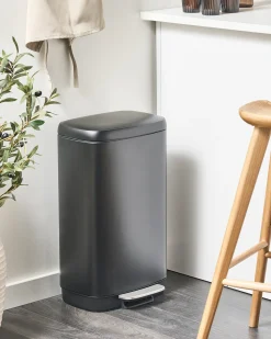 Kosz na śmieci z pedałem 30 L ECOCOLLECT Metal Czarny