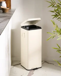 Kosz na śmieci z pedałem 30 L ECOCOMFORT Metal Beżowy