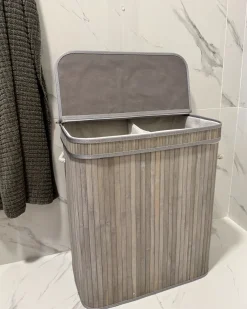 Kosz na pranie KALTHOTA Bambus Szary 100 L