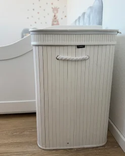Kosz na pranie KALUTARA Bambus Biały 72 L