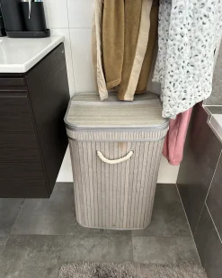 Kosz na pranie KALUTARA Bambus Szary