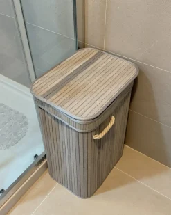 Kosz na pranie KALUTARA Bambus Szary