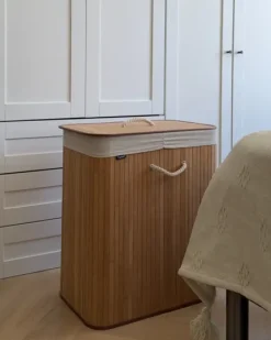 Kosz na pranie KANDY Bambus Jasnobrązowy 100 L