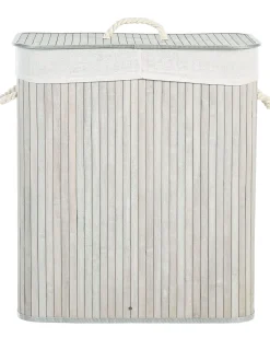 Kosz na pranie KANDY Bambus Jasnoszary 100 L