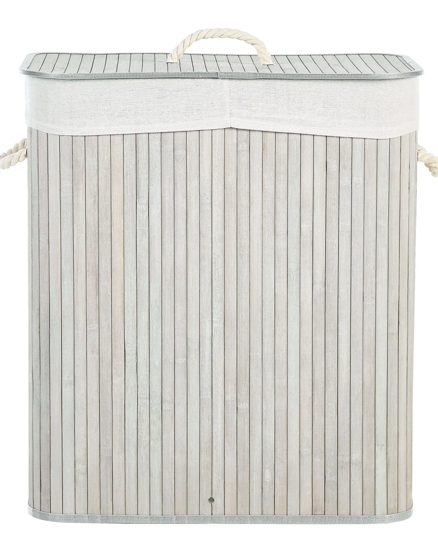Kosz na pranie KANDY Bambus Jasnoszary 100 L