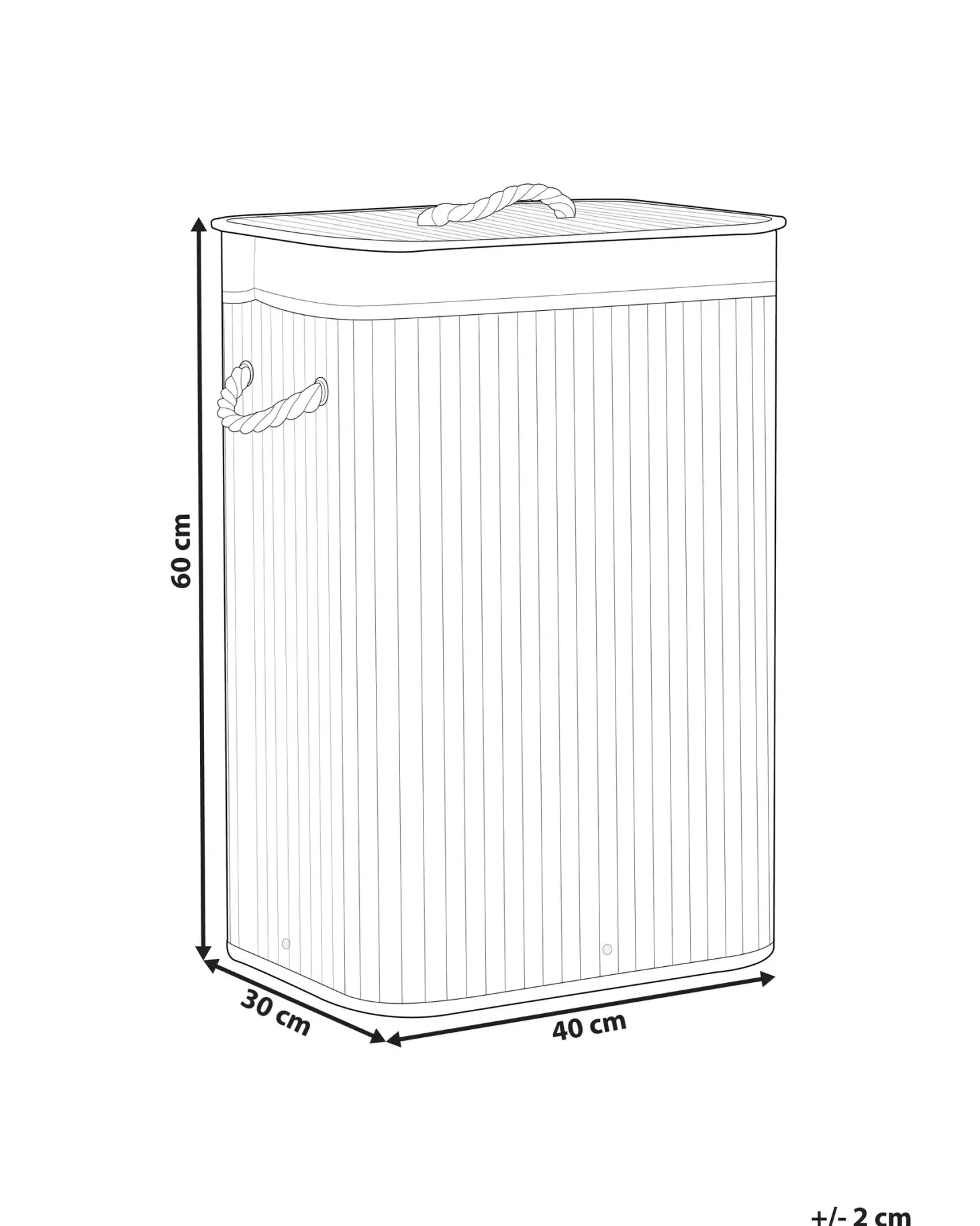 Kosz na pranie KOMARI Bambus Biały 72 L