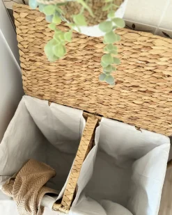 Kosz na pranie LANGSON Plecionka Naturalny 75 L