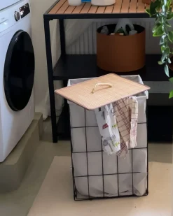 Kosz na pranie MIRISSA Metal Czarny 72 L