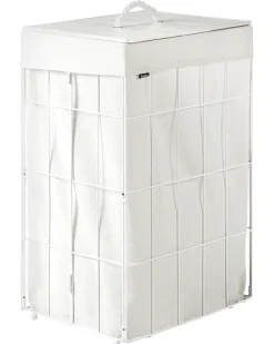 Kosz na pranie z pokrywą APOTERI Metal Biały 72 L