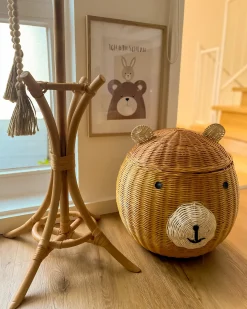 Kosz na zabawki Miś HIMBA Rattan Naturalny