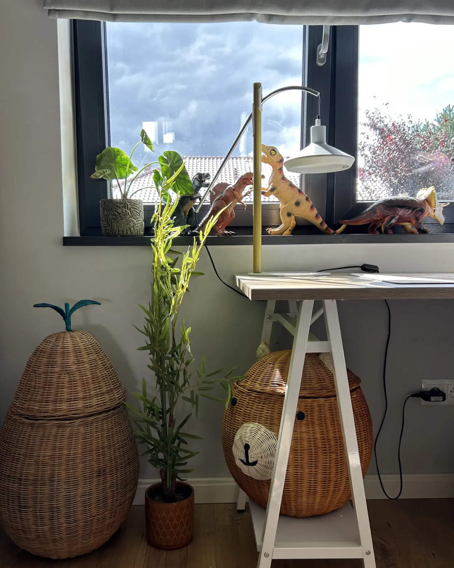 Kosz na zabawki Miś HIMBA Rattan Naturalny