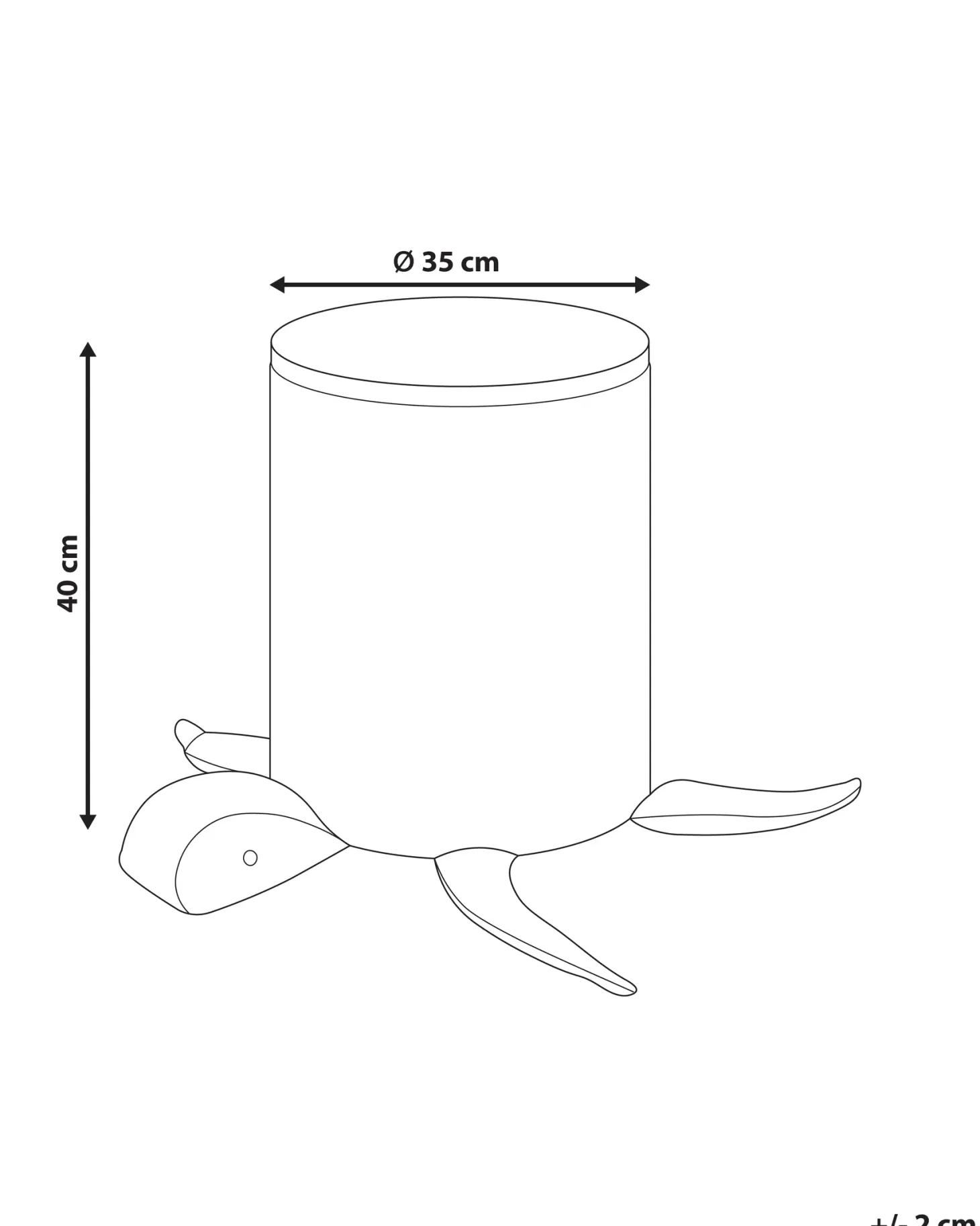 Kosz na zabawki Żółw TANDA Bawełna Szary
