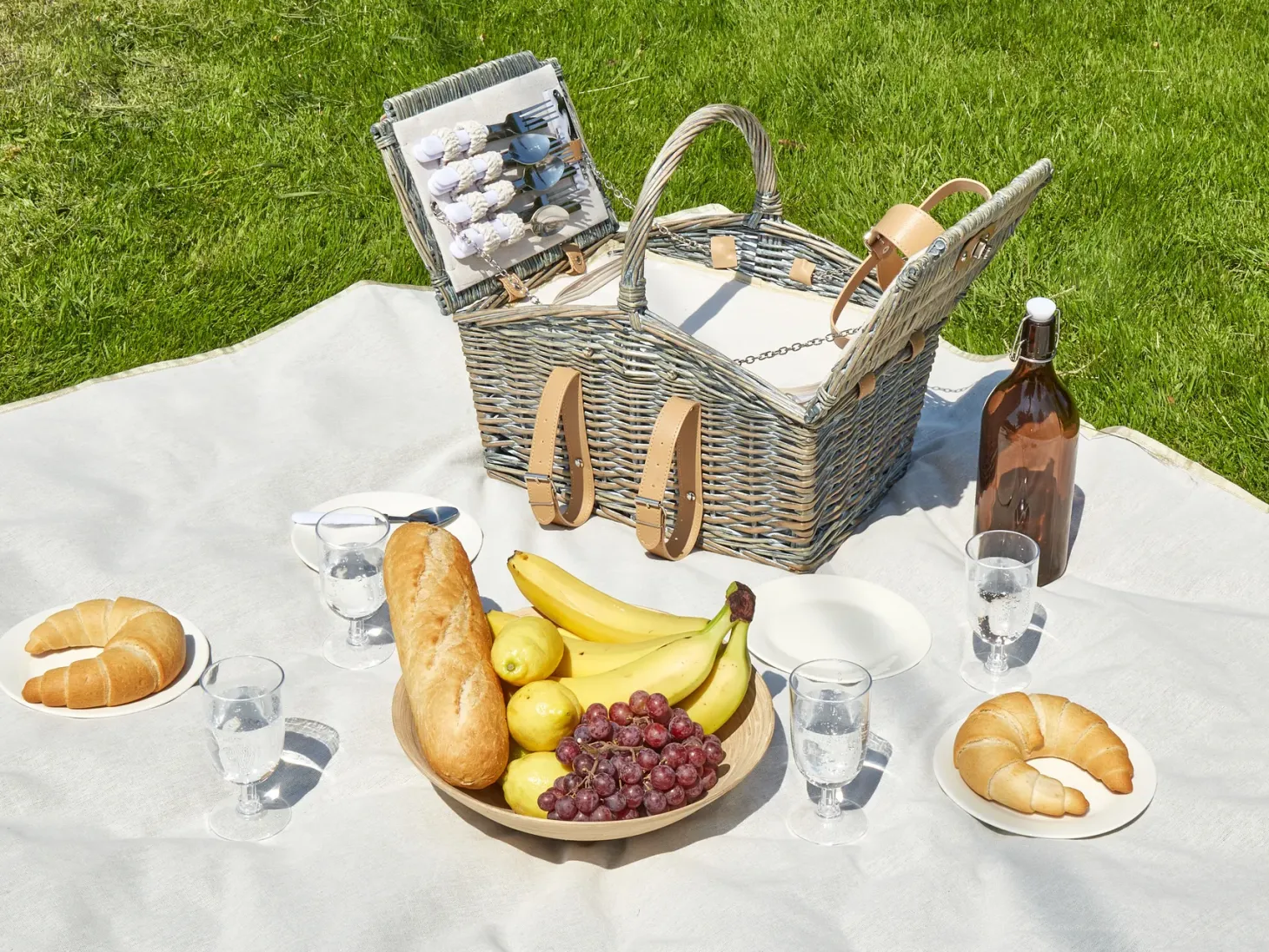 Kosz piknikowy CANELE Plecionka Brązowy