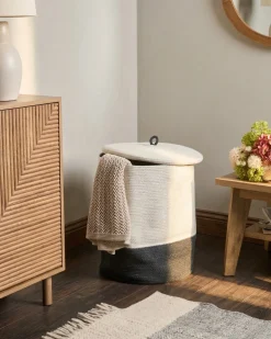 Kosz SILOPI Bawełna Biały/ ciemnoszary