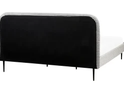 Sztruks FLAYAT 180 x 200 cm Jasnoszary Łóżka Tapicerowane|Łóżka Podwójne