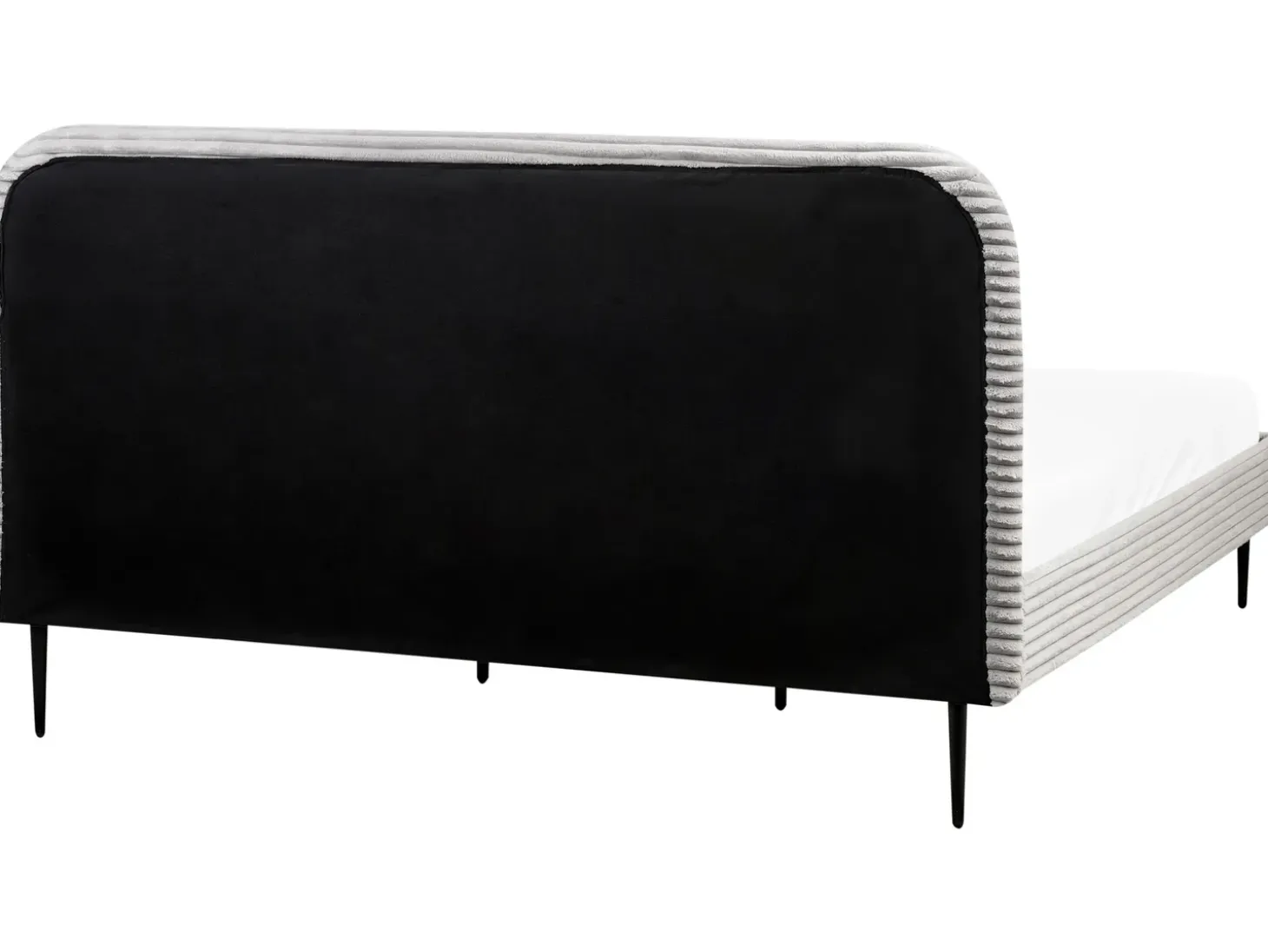 Sztruks FLAYAT 180 x 200 cm Jasnoszary Łóżka Tapicerowane|Łóżka Podwójne