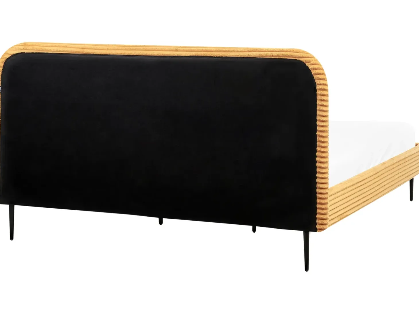 Clearance Sztruks FLAYAT 180 x 200 cm Pomarańczowy Łóżka Tapicerowane|Łóżka Podwójne