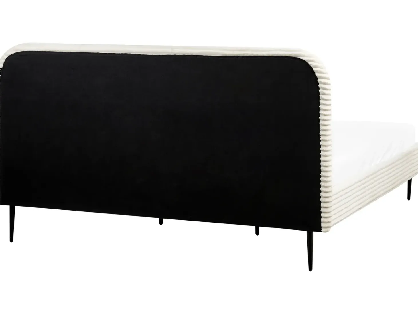 Discount Sztruks FLAYAT 180 x 200 cm Złamana biel Łóżka Tapicerowane|Łóżka Podwójne