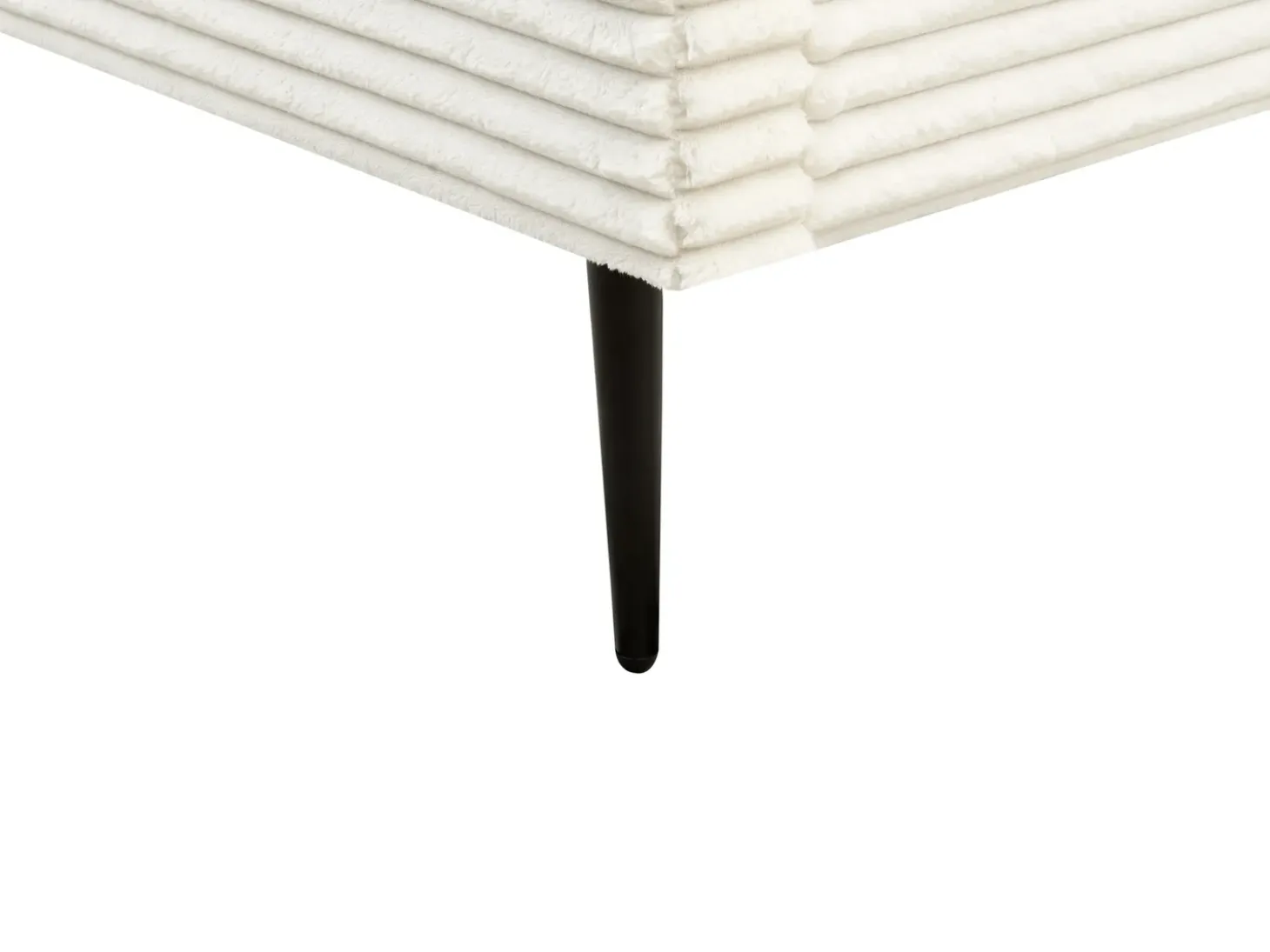 Discount Sztruks FLAYAT 180 x 200 cm Złamana biel Łóżka Tapicerowane|Łóżka Podwójne