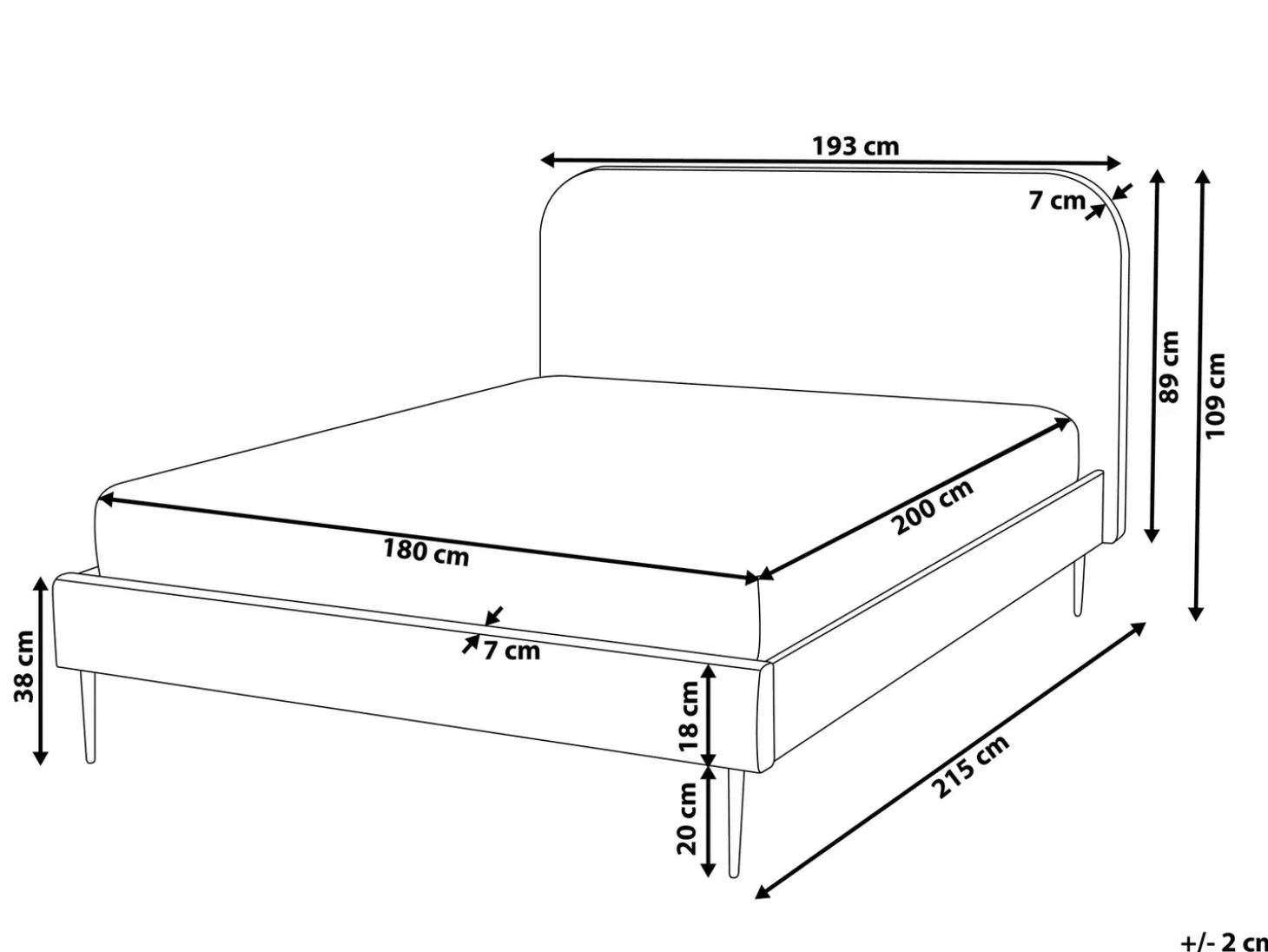 Discount Sztruks FLAYAT 180 x 200 cm Złamana biel Łóżka Tapicerowane|Łóżka Podwójne