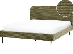 Best Łóżko Sztruks FLAYAT 160 x 200 cm Zielony Łóżka Tapicerowane|Łóżka Podwójne