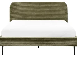 Best Łóżko Sztruks FLAYAT 160 x 200 cm Zielony Łóżka Tapicerowane|Łóżka Podwójne