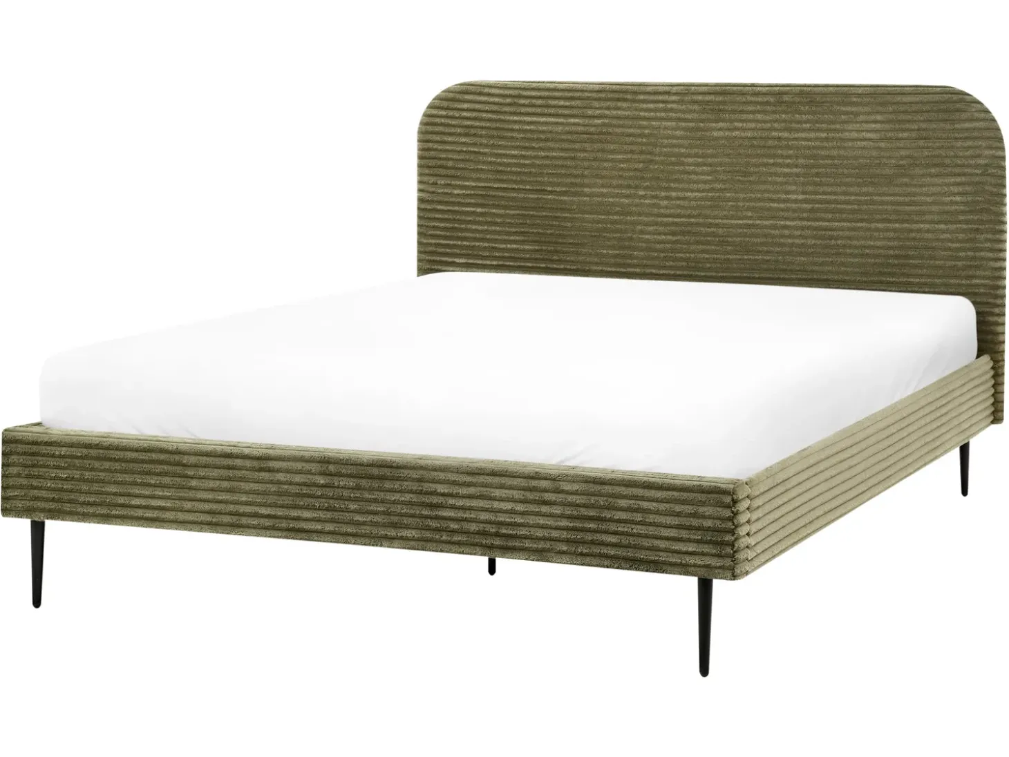 Best Łóżko Sztruks FLAYAT 160 x 200 cm Zielony Łóżka Tapicerowane|Łóżka Podwójne