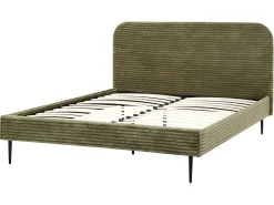 Best Łóżko Sztruks FLAYAT 160 x 200 cm Zielony Łóżka Tapicerowane|Łóżka Podwójne