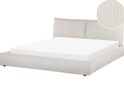 Best Sztruks VINAY 180 x 200 cm Jasno Łóżka Tapicerowane|Łóżka Podwójne
