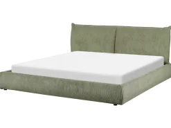 Discount Sztruks VINAY 180 x 200 cm Oliwkowy Łóżka Tapicerowane|Łóżka Podwójne
