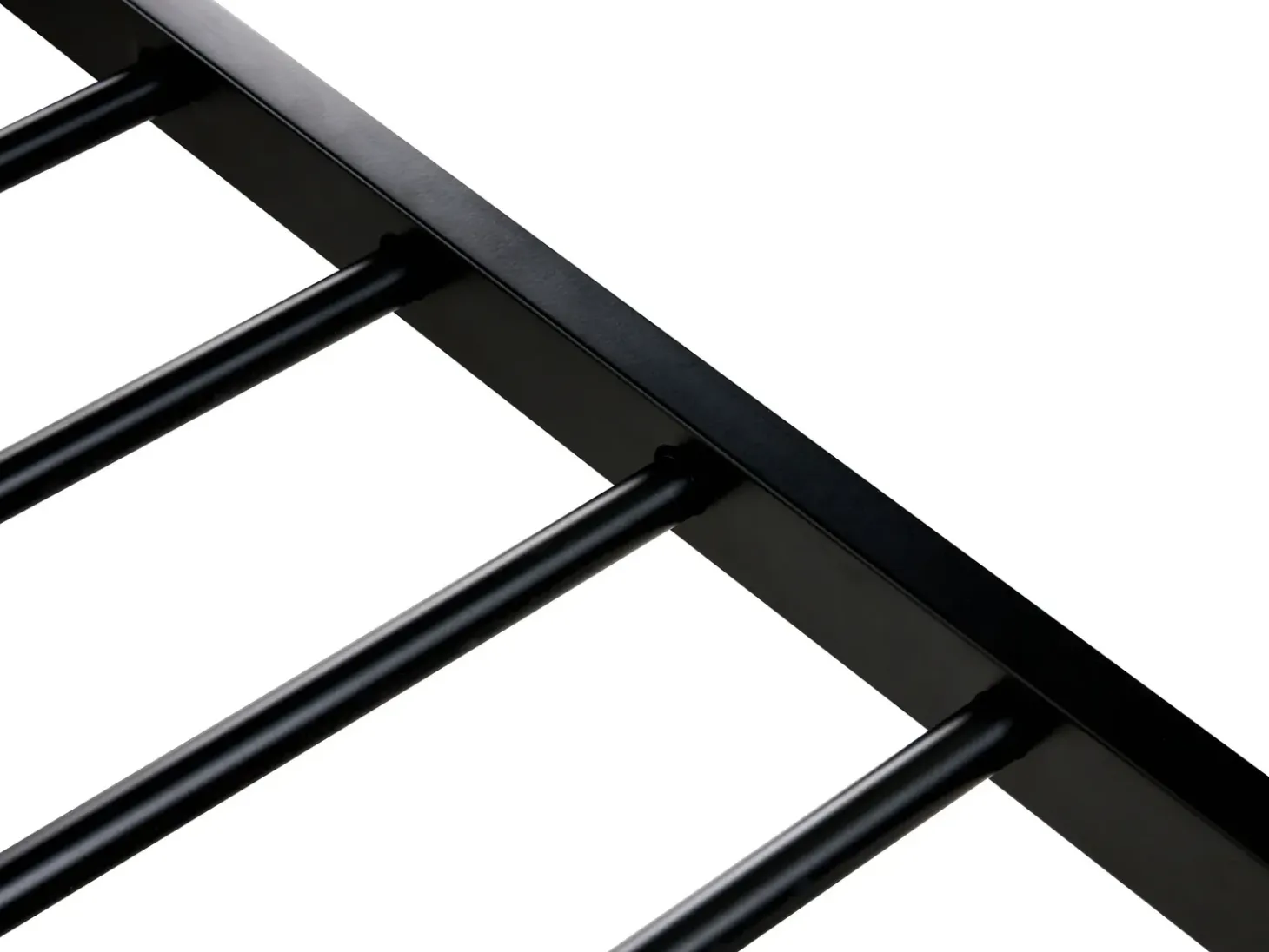 Outlet Łóżko Technorattan AVANTON 140 x 200 cm Czarny Łóżka Metalowe|Łóżka Podwójne