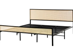 Łóżko Technorattan AVANTON 180 x 200 cm Czarny Łóżka Metalowe|Łóżka Podwójne