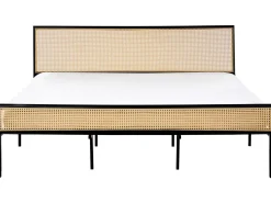 Łóżko Technorattan AVANTON 180 x 200 cm Czarny Łóżka Metalowe|Łóżka Podwójne