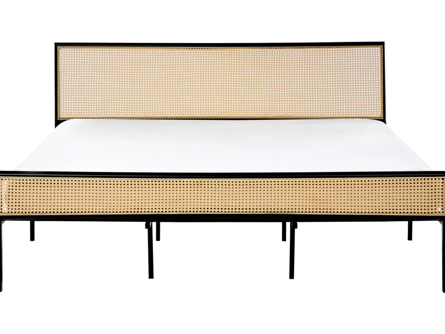 Łóżko Technorattan AVANTON 180 x 200 cm Czarny Łóżka Metalowe|Łóżka Podwójne