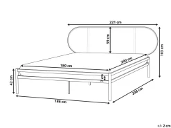 Best Łóżko Technorattan BOULIN 180 x 200 cm Czarny Łóżka Metalowe|Łóżka Podwójne