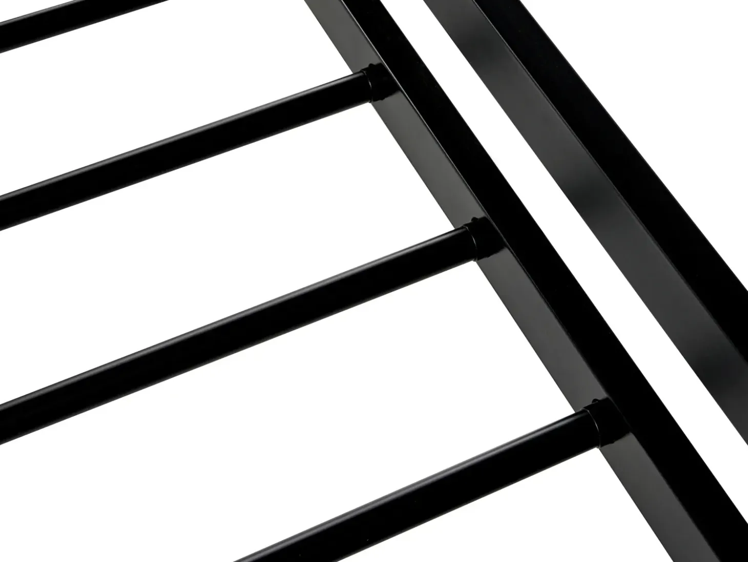 Best Łóżko Technorattan BOULIN 180 x 200 cm Czarny Łóżka Metalowe|Łóżka Podwójne