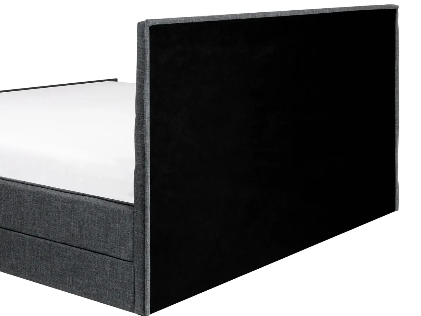 Sale Łóżko VALBONNE 160 x 200 cm Ciemno Łóżka Tapicerowane|Łóżka Podwójne