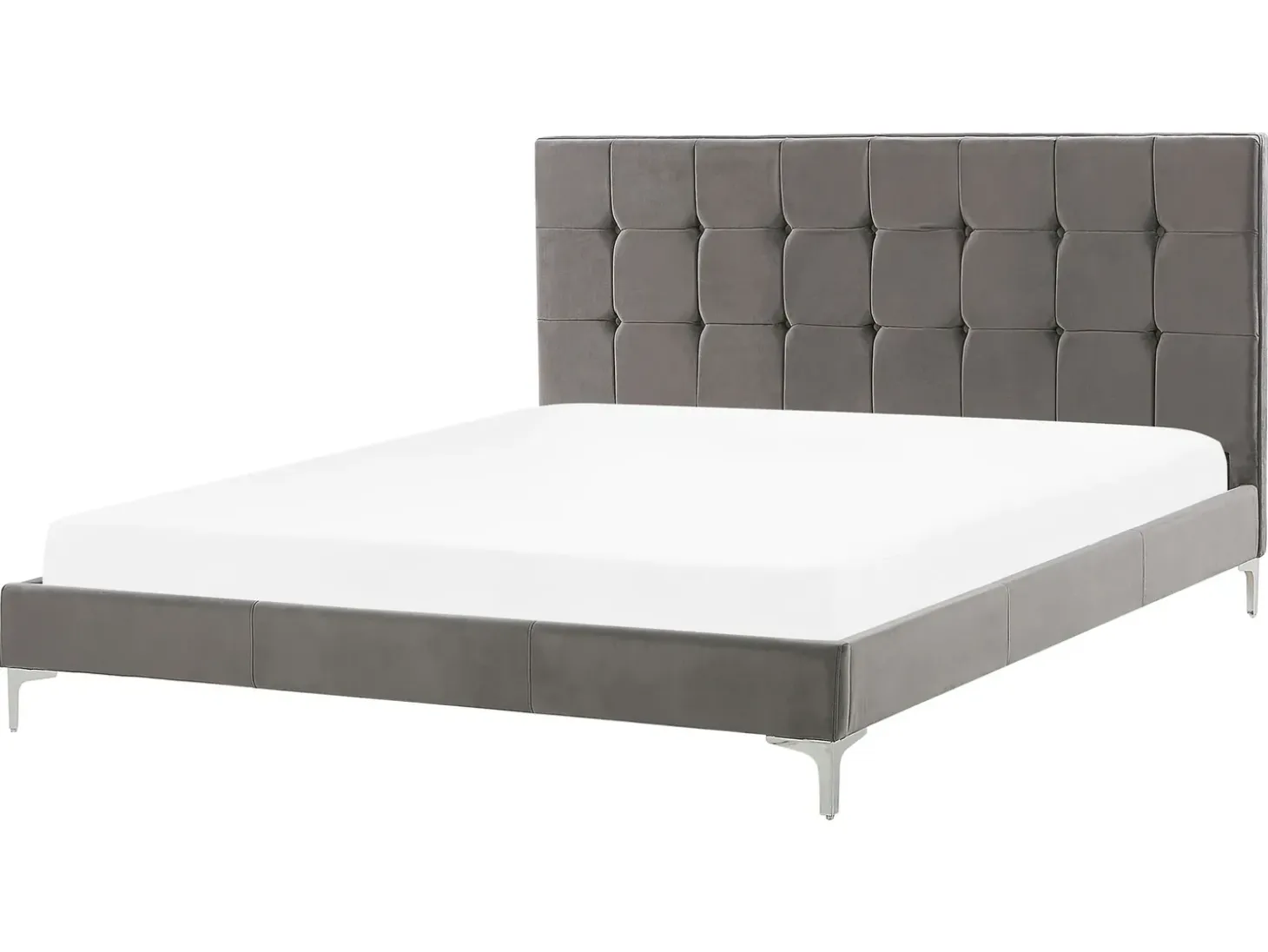 Discount Łóżko Welur AMBERT 160 x 200 cm Łóżka Tapicerowane|Łóżka Podwójne